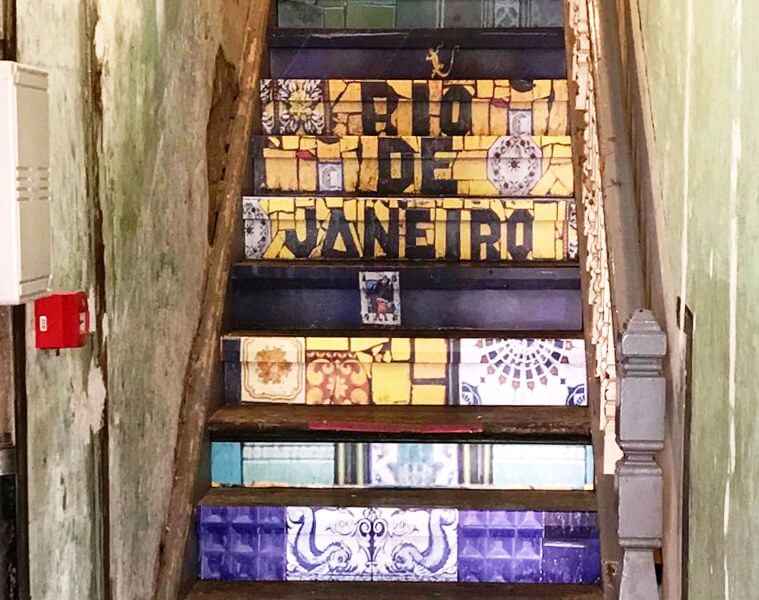 stairs with a vinyl overlay